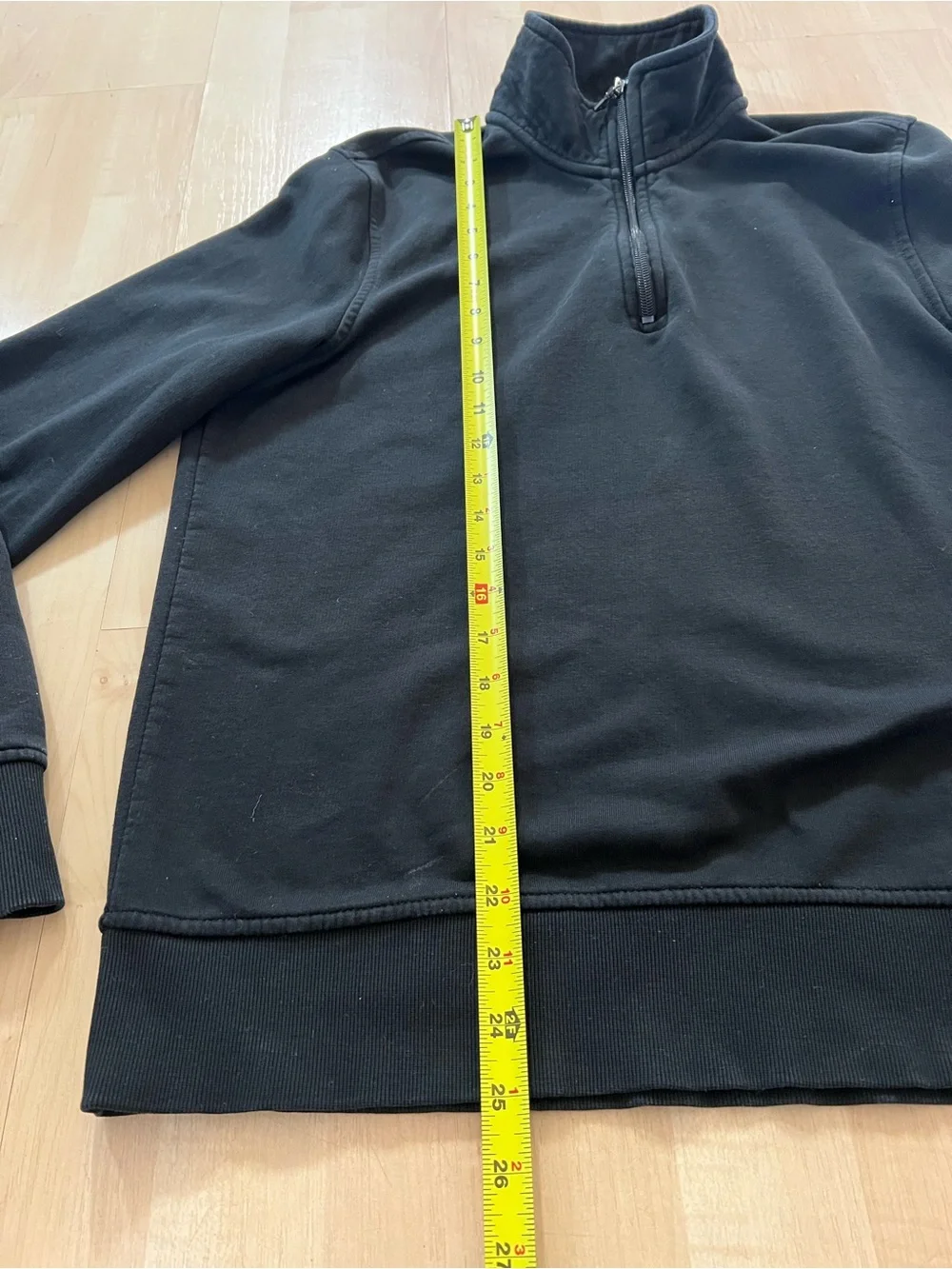 Michael Kors Men's Black 1/4 Zip Pullover Sweatshirt Logo Sleeve Size M Basic